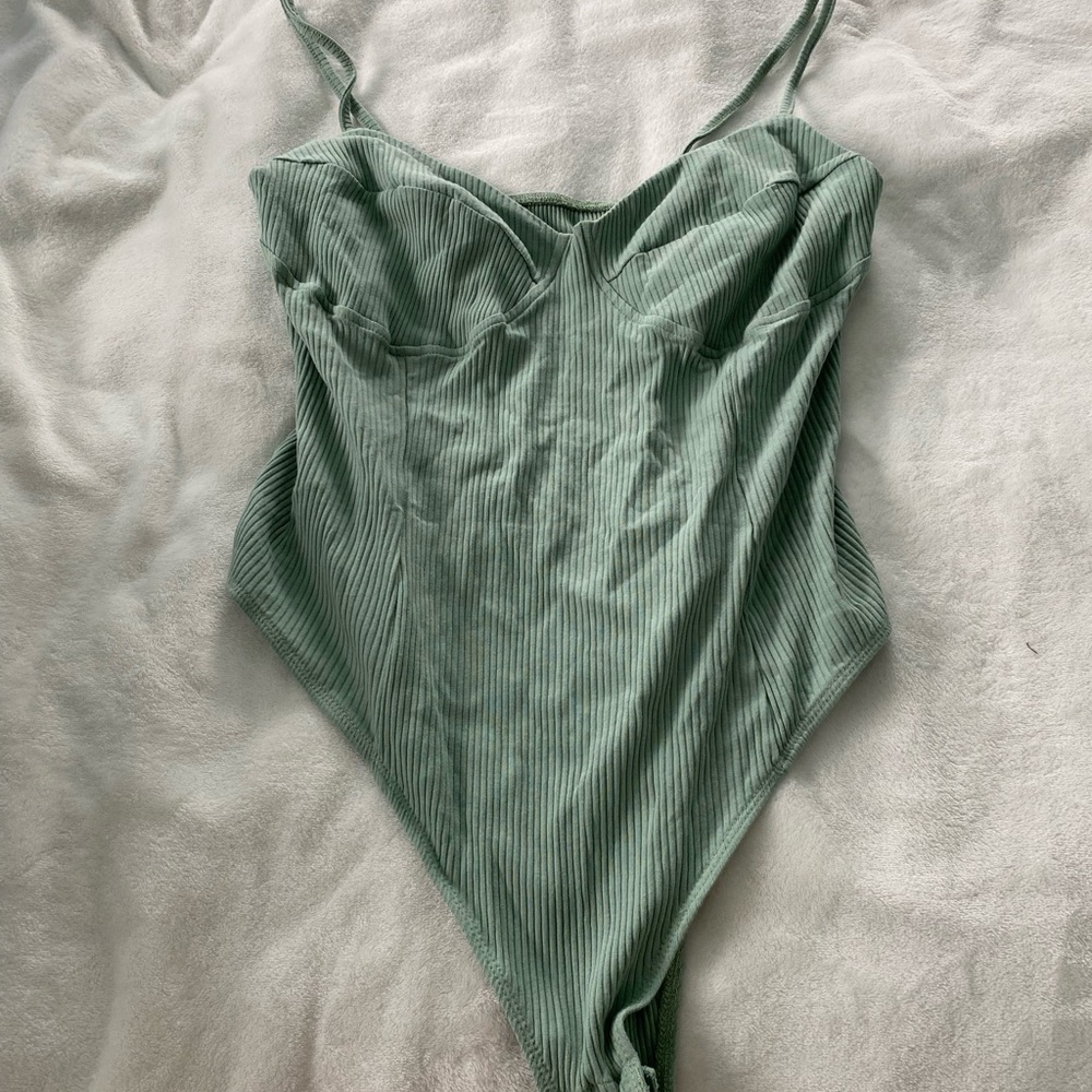 Bodysuit from romwe in sage 2x runs small
